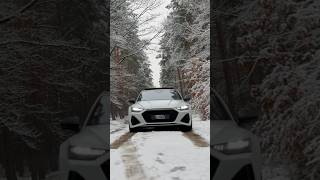 Wild Audi RS7 C8 Performance in a snowy forest