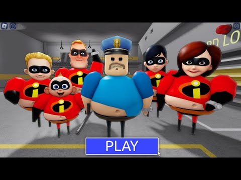 FAMILY! The INCREDIBLES BARRY! Walkthrough Full GAMEPLAY #ScaryObby #roblox