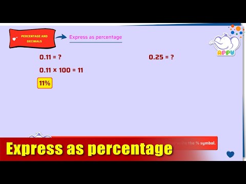 G5 - Module 18 - Exercise 2 - Express as percentage | Appu Series | Grade 5 Math Learning