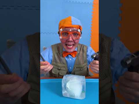 Blippi's Hot VS Cold DINO Ice Experiment! #blippi #shorts