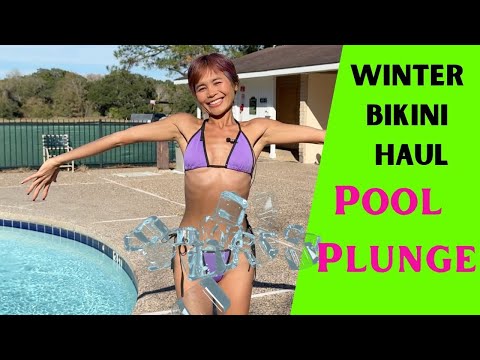 My Winter Bikini Try On Challenge.  Cold Plunge Eddition #Bikini #winter #4k #Challenge