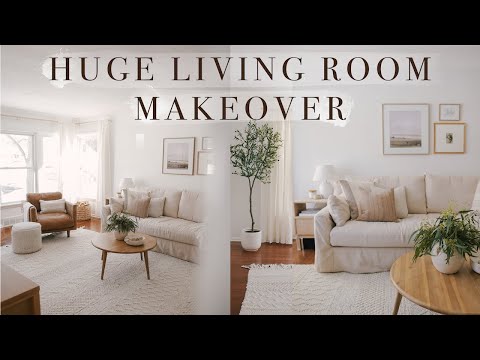 EXTREME LIVING ROOM MAKEOVER 2022 (rental made home ep. 9) Before and after transformation