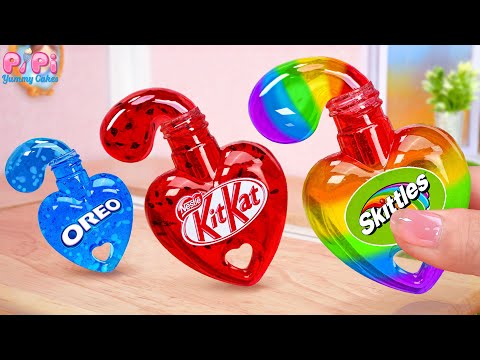 Brighten Your Day👋How To Make Miniature OREO KITKAT SKITTLES Honey Jelly Heart🌈Pipi Yummy Cakes