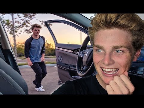 HE JUMPED OUT OF A MOVING CAR TO DO THIS!!