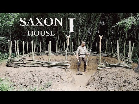 Building an Anglo-Saxon Pit House with Hand Tools - Part I | Medieval Primitive Bushcraft Shelter