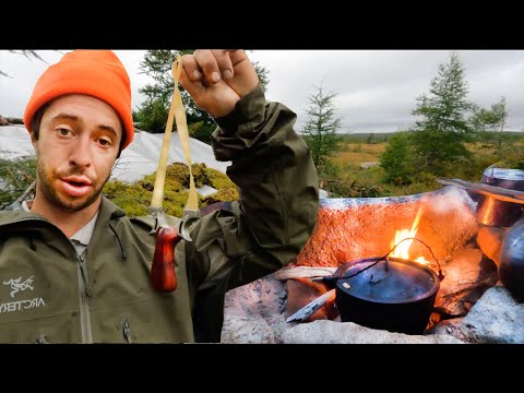 Slingshot Catch And Cook | Finding Shelter And Food