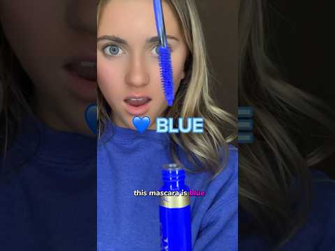 💙 BLUE mascara! Yay or Nay? #makeup #subscribe #fypシ