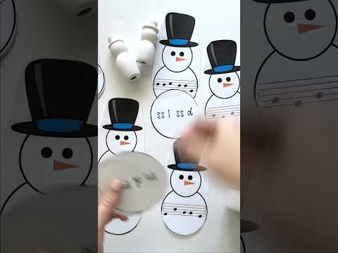 Snowman theme solfege matching game for winter in elementary music class