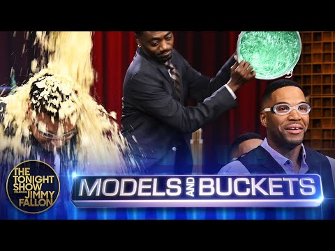 Models and Buckets with Michael Strahan | The Tonight Show Starring Jimmy Fallon