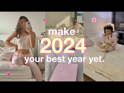 prep with me for 2024! *GET MOTIVATED* 🎀 vision board, goal setting, healthy habits aesthetic vlog