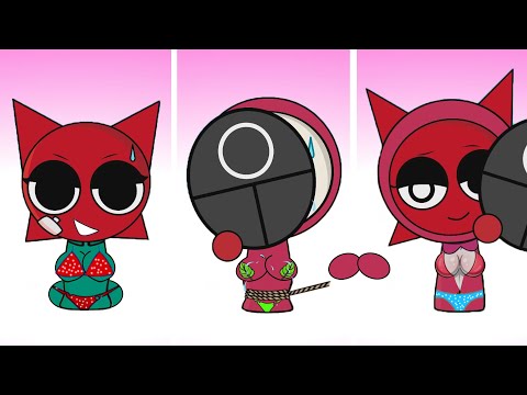 Sprunki Real or Fake Mroona Pink Guard Face Reveal Squid Game Phase 4 | Compilation Incredibox