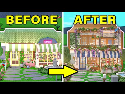 REMODELING the FLOWER SHOP Prebuilt in Bloxburg!