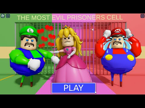 MARIO BARRY FALL IN LOVE WITH PRINCESS PEACH Prison Run #roblox #obby