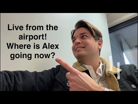 Live from the airport! Where the heck is Alex going now?!? Join the chat!