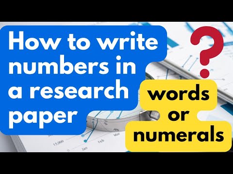 How to write numbers in a research paper