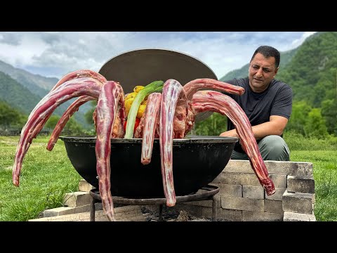 Beef Tails in a Cauldron on the Fire! Very Tender Stew