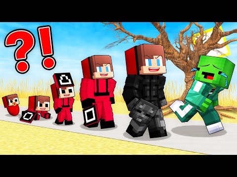 Mikey and JJ Squid Game Life Cycle in Minecraft (Maizen)