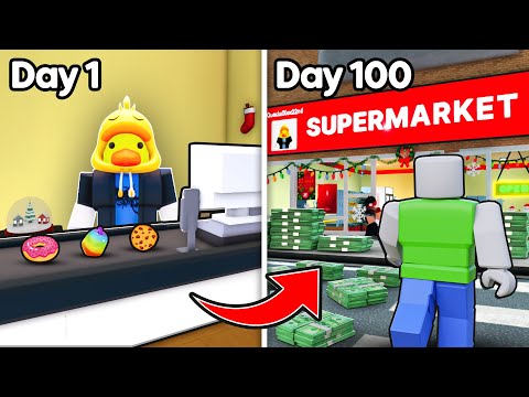 I Played 100 Days of Supermarket Simulator In Roblox..