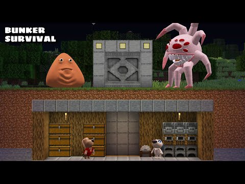 SURVIVING IN A BUNKER VS GRUMBLE AND BOU in Minecraft - Gameplay - Coffin Meme