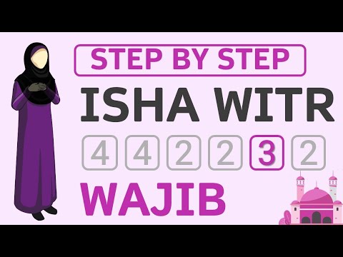 How to Pray 3 Rakat Witr Isha Salah - Dua e Qunoot - Beginner Step by Step - Female Sunni Hanafi