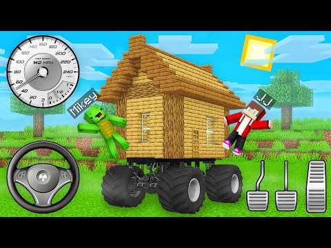 JJ and Mikey Found Working RV HOUSE ON WHEELS in Minecraft - Maizen