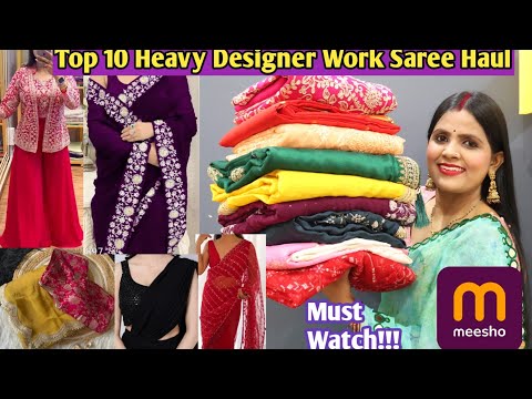 TOP 10 Meesho Saree Haul/Ready to wear saree /Party wear/Wedding wear/Summer Wear/Meesho Haul