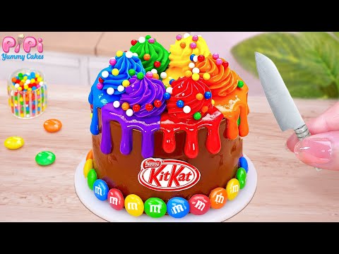 Perfect KitKat Cake💕How To Make Delicious Miniature Rainbow Chocolate Cake Recipe🌈Pipi Yummy Cake