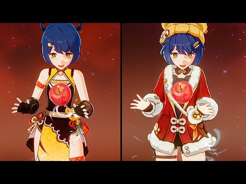 Xiangling NEW Skin vs Classic Outfit (Side by side) - Genshin Impact 5.4