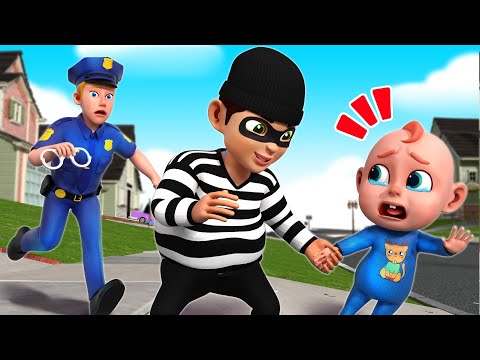 Police Taking Care of Baby | Police Chase Thief | Police Song | Rosoo Nursery Rhymes & Kids Songs