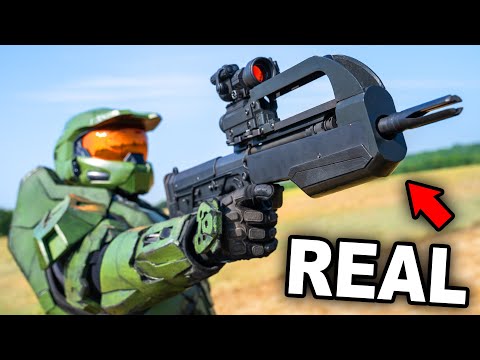 Master Chief Shoots A REAL Halo BATTLE RIFLE