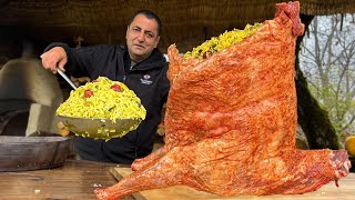 10kg Azerbaijani Pilaf Cooked Inside 15kg of Lamb! Life in the mountains