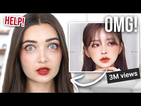 I Tried Following A KOREAN Makeup Tutorial!