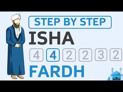 Learn How to Pray Isha 4 Rakat Fardh for Men (beginners) - Step by Step - Translation  Sunni Hanafi