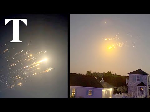 SpaceX rocket explodes lighting up the sky