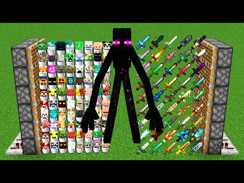 Mutant enderman + all mobs in buckets + all swords combined