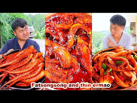 Ermao Challenge Ghost Pepper Noodles🔥 Can he succeed？ | Chinese food | songsong and ermao | mukbang