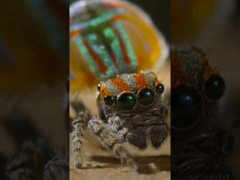 It's called a peacock spider, and it DEFINITELY lives up to the name #ARealBugsLife