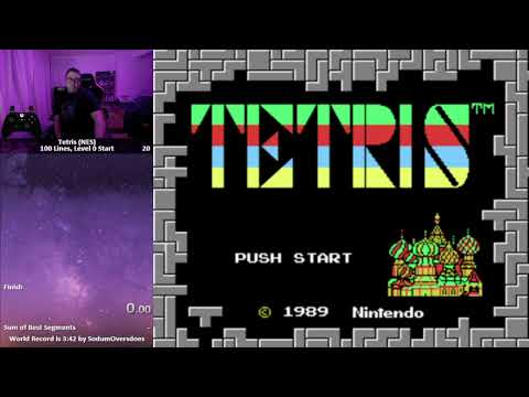 Tetris (NES) Speedrun in 7 mins 19 secs (100 lines, level 0 start)