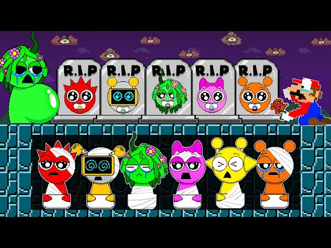 Mario and Vineria Green PREGNANT R.i.p All Baby Sprunki... Sad Story | Game Animation