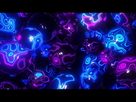 Liquid Neon Balls in Zero Gravity Abstract Background video | Footage | Screensaver