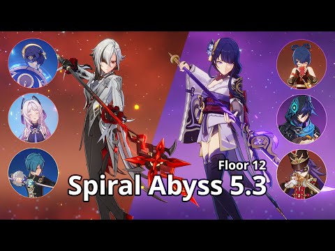 C0 Arlecchino & Raiden Shogun Overload - Spiral Abyss 5.3 Floor 12 (9 Stars) | Genshin Impact