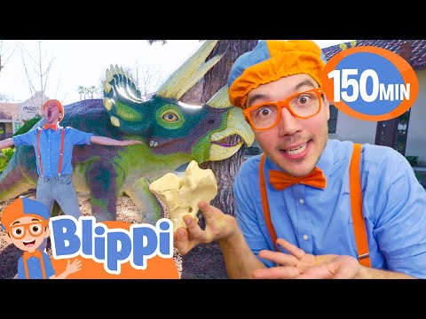 2+ Hours of Dino Fun! Blippi's Dino Day Out and Dinosaur Adventures 🦖 | Educational Videos for Kids