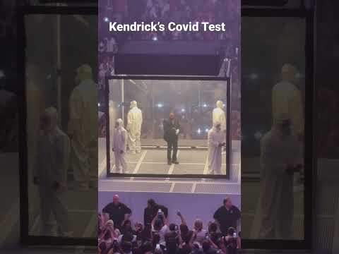 Kendrick Lamar takes a Covid test during the middle of his performance in Columbus Ohio.