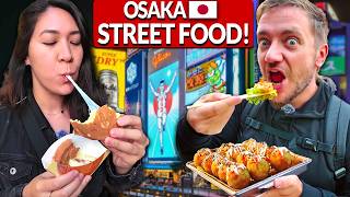 STREET FOOD TOUR in Osaka, Japan!! (First Time Experience)