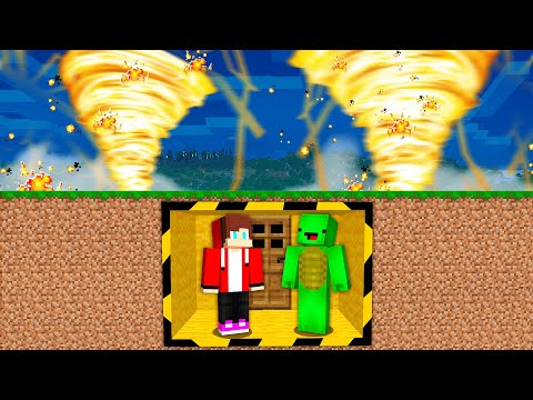 FIRE TORNADO Vs DOOMSDAY BUNKER: Mikey And JJ Build A BUNKER In Minecraft - Maizen