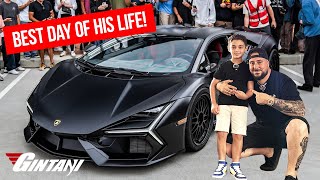 8 YEAR OLD FAN REACTS TO 1000HP GINTANI LAMBORGHINI!