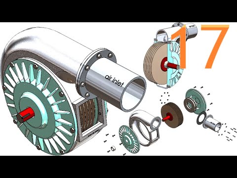 17-Project 50| Tesla Turbine (Turbo Pump)|SolidWorks Tutorial: final assembly, animate, process list