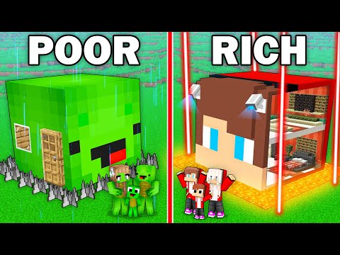 Mikey POOR vs JJ RICH Family SECURITY HEAD HOUSE in Minecraft (Maizen)