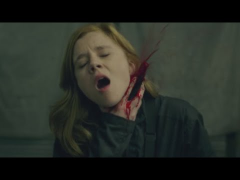 Claudia Jessie (Eloise Bridgerton) gets stabbed in the throat in Furious Andrew