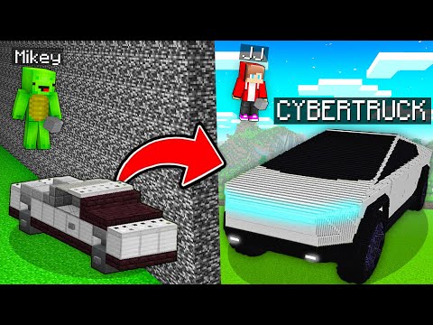 Mikey NOOB vs JJ PRO Cybertruck Build Battle in Minecraft (Maizen)